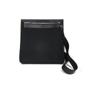 Gucci shoulder bag black plain nylon leather crossbody